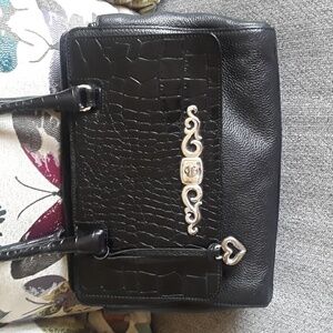 Brighton black leather satchel